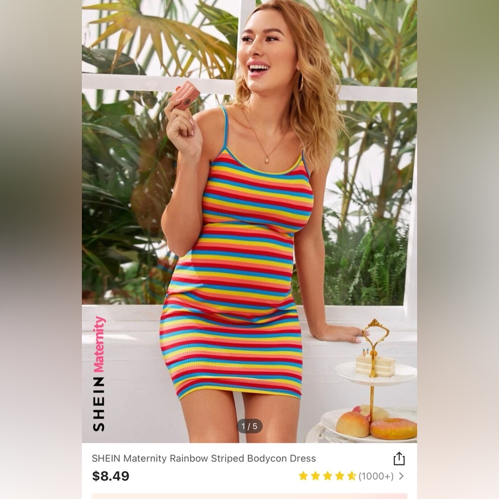 Shein maternity striped dress. Large